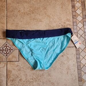 Tommy Bahama Aqua and Navy Bikini Bottom